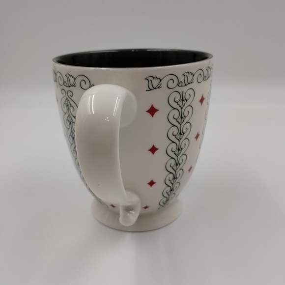 2003 Starbucks Barista Coffee Cup Mug White Green Scroll Red Diamonds 18… - Picture 6 of 13